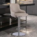 Black Titanium Stainless Steel Bar Stools, Grade Modern Leather Bar Chair by AULIFE