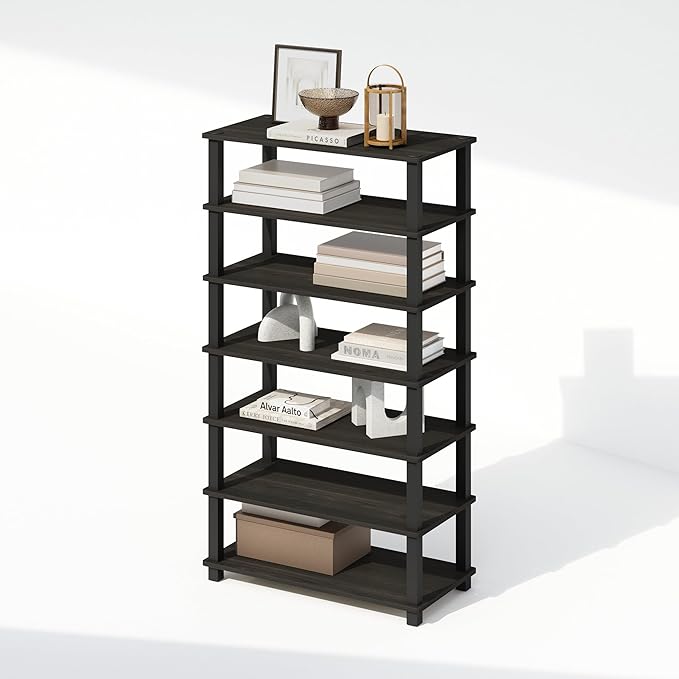 Furinno Turn-S-Tube 4-Tier Multipurpose Standing Shelves, Espresso/Black - Image 5