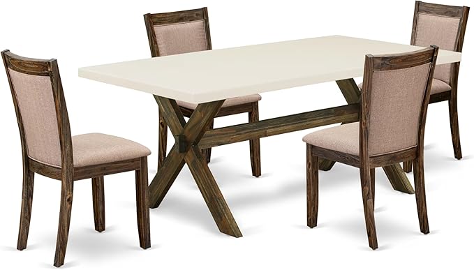 East West Furniture X727MZ716-5 5 Piece Modern Dining Table Set Includes a by EastWestFurniture
