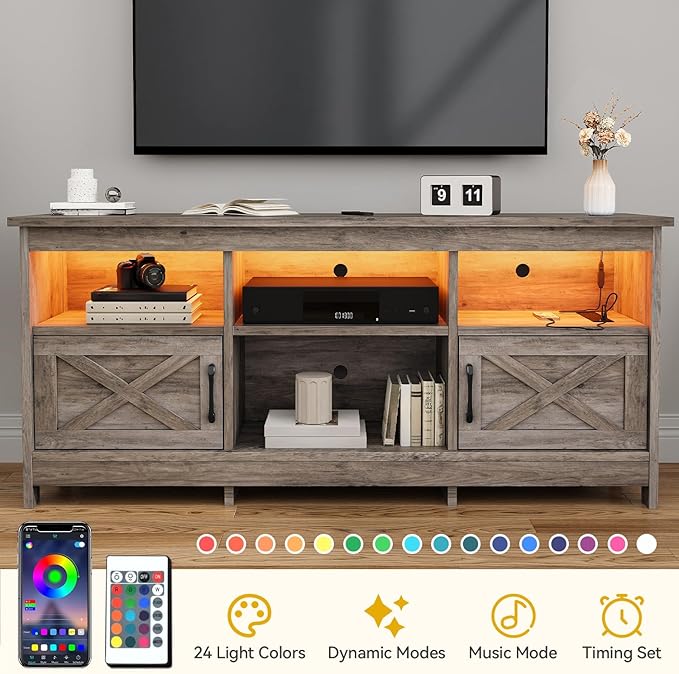 DWVO TV Stand for up to 65 Inch TV, Entertainment Center - Image 5