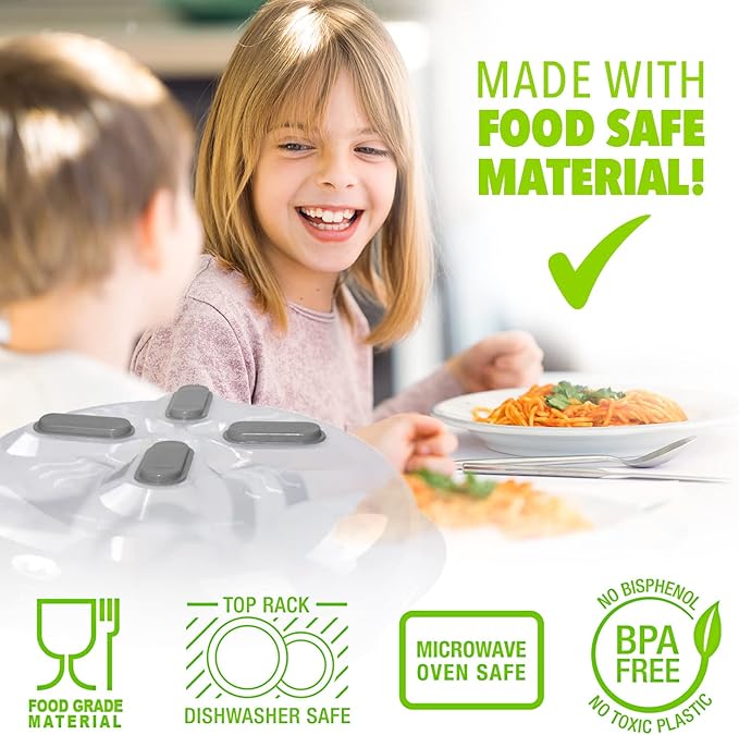 Magnetic Splatter Cover, 12-Inch Clear BPA-Free Food Lid, Vented Plate Guard - Image 7