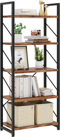 Bookshelf, 5 Tier Bookshelves, Home Office Bookcase Shelf Storage Organizer by Shintenchi