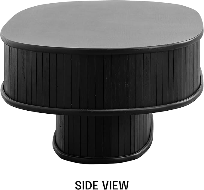 NTC Stream DOU Coffee Table, Modern Double-Layer Oval Wooden Center Table - Image 4