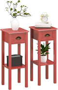 HOMCOM 2-Tier Side Table with Drawer, Narrow End Table with Bottom Shelf by HOMCOM