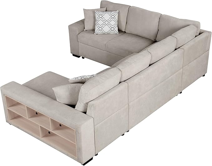 109" U-shaped Sectional Pull-out Sofa Bed - Image 27