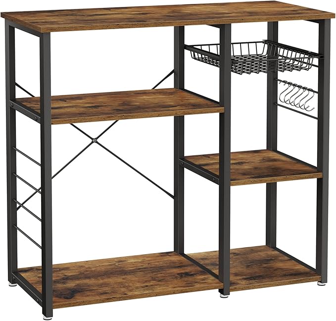 VASAGLE ALINRU Kitchen Baker’s Rack, Coffee Bar, Microwave Oven Stand, by VASAGLEbySONGMICSHOME
