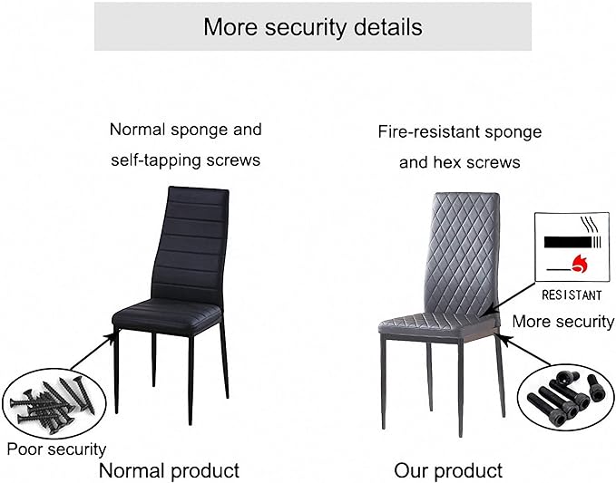 JT Modern Minimalist Dining Chair Fireproof Leather Sprayed Metal Pipe Diamond - Image 6