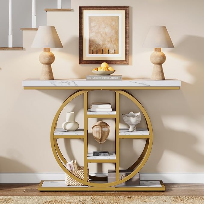 41" Console Table, 4-Tier Entryway Table - Image 9