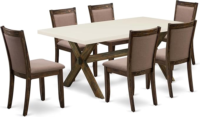 East West Furniture X727MZ748-7 7 Piece Dining Table Set Consist of a Rectangle by EastWestFurniture