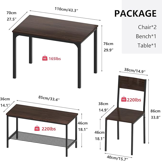 SogesHome 4-Piece Dining Table Set - Image 4