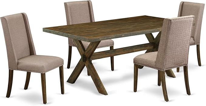 East West Furniture X777FL716-5 5 Piece Dining Set Includes a Rectangle Dining by EastWestFurniture