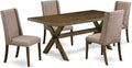 East West Furniture X777FL716-5 5 Piece Dining Set Includes a Rectangle Dining by EastWestFurniture