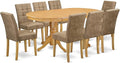 East West Furniture VAAS9-OAK-28 9 Piece Mid Century Modern Dining Table Set by EastWestFurniture