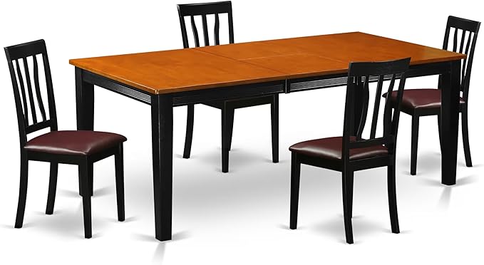 East West Furniture QUAN5-BCH-LC 5 Piece Dining Set Includes a Rectangle Dining by EastWestFurniture