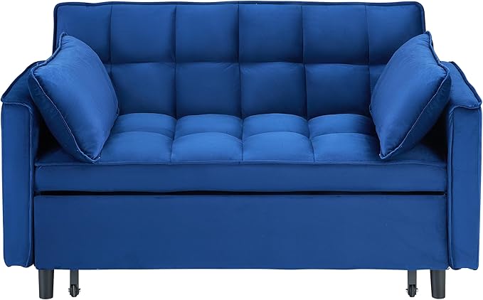 Ball & Cast 3 in 1 Convertible Sleeper Sofa Bed, Velvet Futon Couch - Image 9