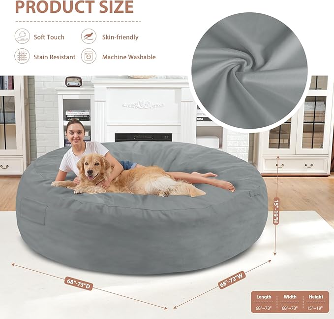 7FT Bean Bag Chair, Large Bean Bag Chairs - Image 3