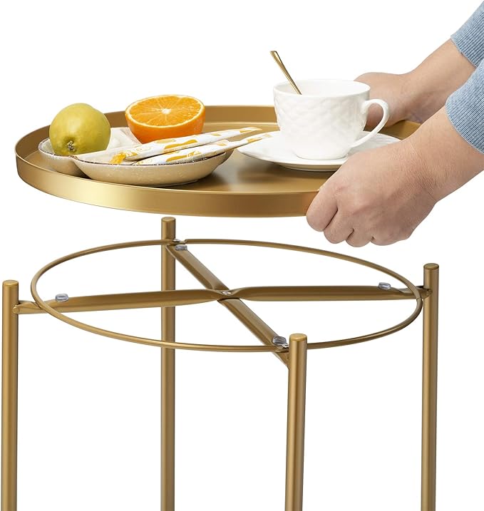 danpinera Gold Side Table 2 Pack, End Table - Image 7