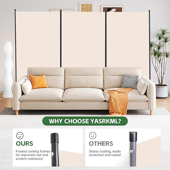 YASRKML Room Divider Folding Privacy Screens, Portable Room Divider Panel 3 - Image 2