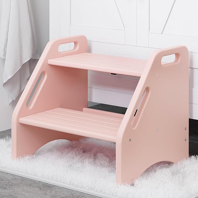 AMBIRD Wooden Step Stool, Two Step Stools Toddler 300 lbs Capacity by AMBIRD
