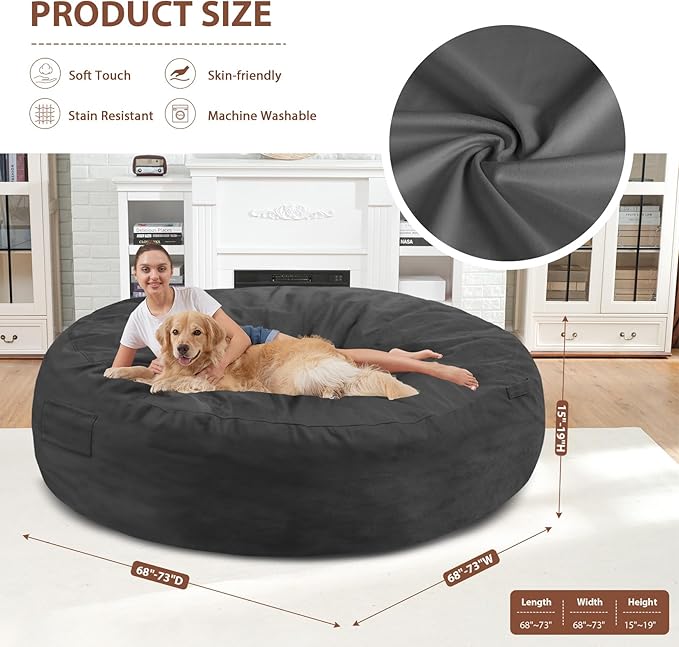 7FT Bean Bag Chair, Large Bean Bag Chairs - Image 3