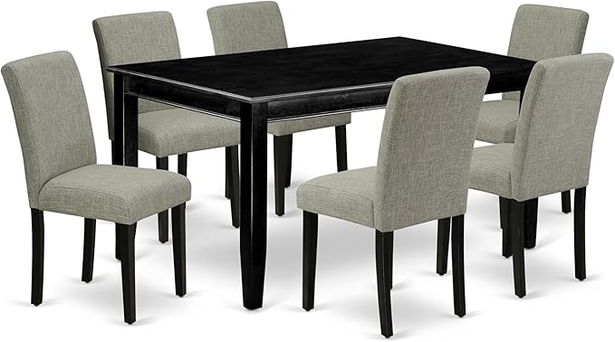 East West Furniture DUAB7-BLK-06 7 Piece Dining Room Table Set Consist of a by EastWestFurniture