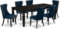 East West Furniture LGDA7-BLK-29 7 Piece Dining Set Consists of a Rectangle by EastWestFurniture