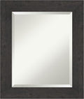 Amanti Art Brown Wall Mirror 26x22 Rustic Plank Espresso Rectangle Bathroom by AmantiArt