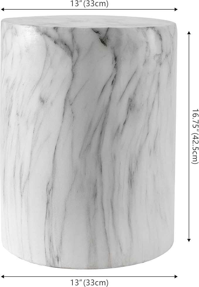 JONATHAN Y TBL1101A Troy 16" Modern Minimalist Faux Marble Column - Image 3