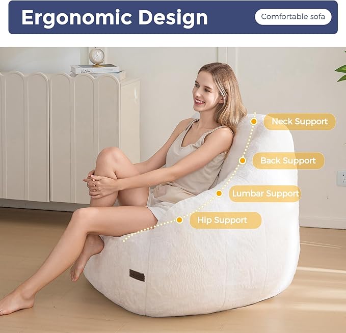 MAXYOYO Bean Bag Chair, Comfy Bean Bag Sofa - Image 6