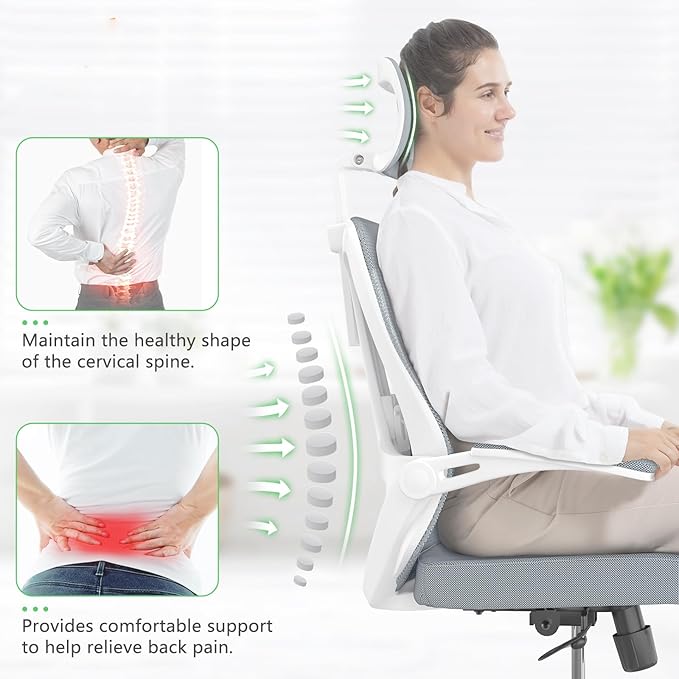 Mesh Office Executive Chair High Back Adjustable Home Desk Chair, Swivel - Image 3