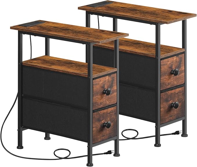 HOOBRO Set of 2 Narrow End Tables by HOOBRO