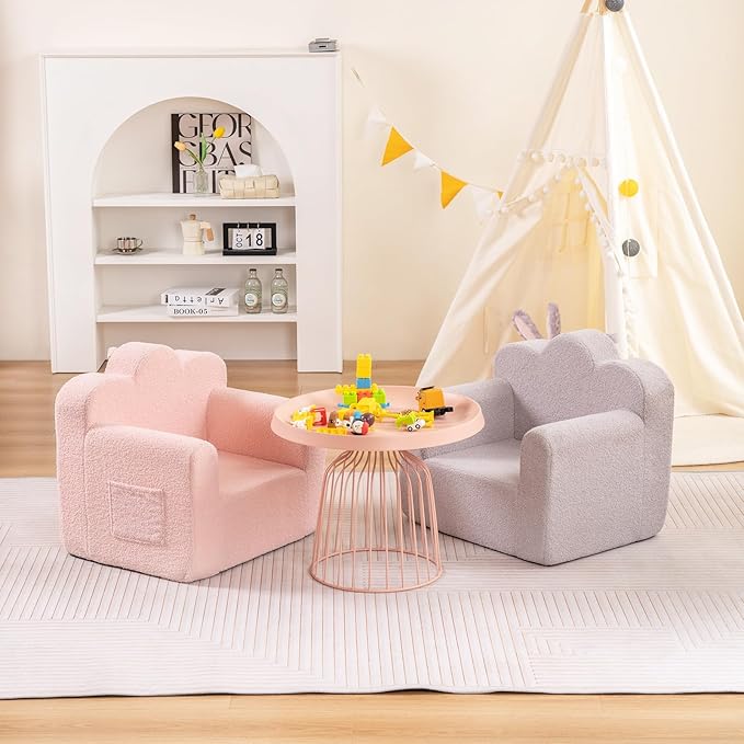 Tiita Kids Couch Sherpa Toddler Chair, Cloud-Like Comfy Kids Sofa Toddler - Image 7