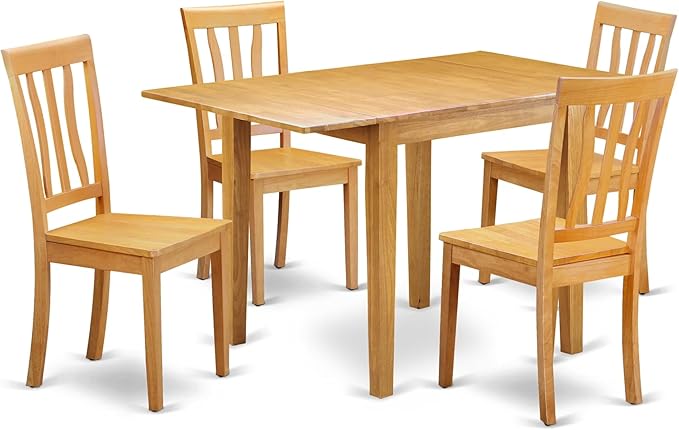 East West Furniture NDAN5-OAK-W 5 Piece Dining Table Set by EastWestFurniture