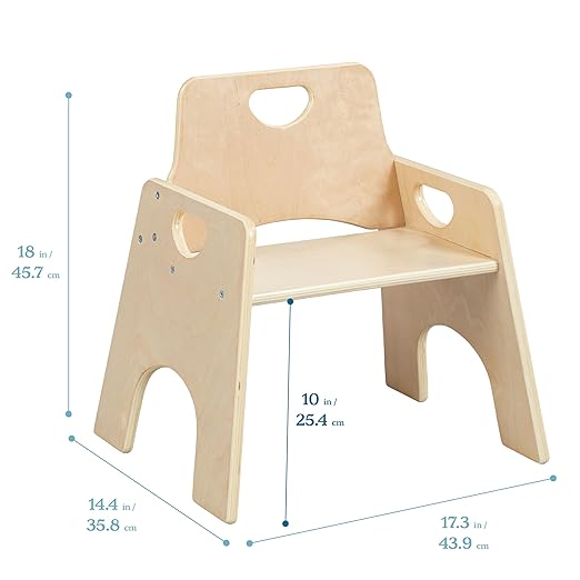 ECR4Kids Stackable Wooden Toddler Chair, Kids Furniture - Image 3