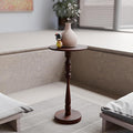 Relso Stambha Solid Wood Drink Table – 24" Tall Round Accent Side Table by Relso