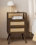 Rattan Nightstand, Farmhouse Bedside Table by JOONEE