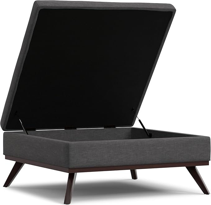 SIMPLIHOME Owen 40 inch Wide Mid Century Modern Square XL Coffee Table Storage - Image 4