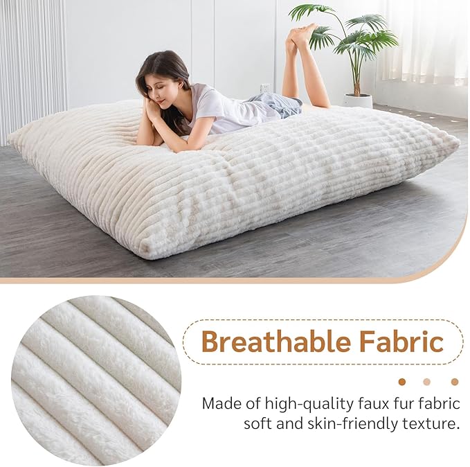 BYBYME 3 in 1 Bean Bag Chairs, Bean Bag Bed - Image 8