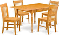 East West Furniture MZNO5-OAK-W 5 Piece Dining Room Table Set Includes a by EastWestFurniture
