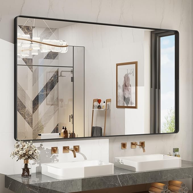 55x36 Inch Black Framed Bathroom Mirror by VANLIOBathroomMirror