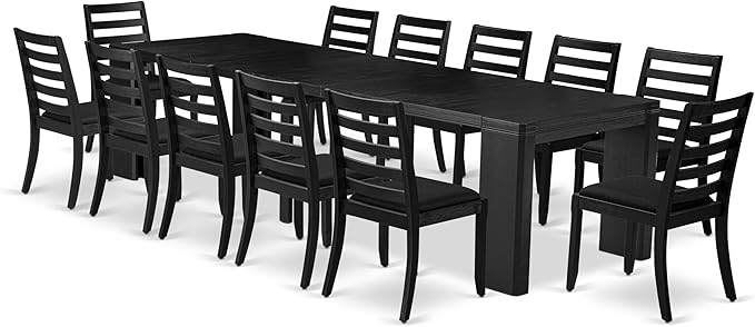 X12X1-006-24 - 13-piece Modern Dining Room Table Set a Rectangular Dining Table - Image 2