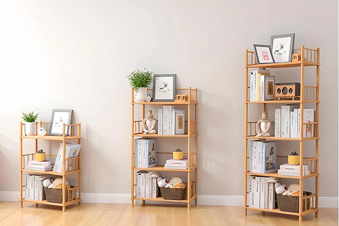 GOGOGO Bamboo Bookshelf -Tool-Free Assembly, Eco-Friendly Wooden Bookcase - Image 9