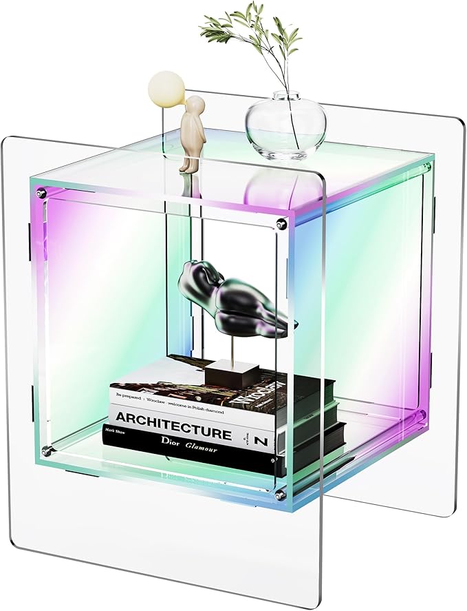 Acrylic Nightstand Colorful Bedside Table by AcrylicFurnitureHomeDecor