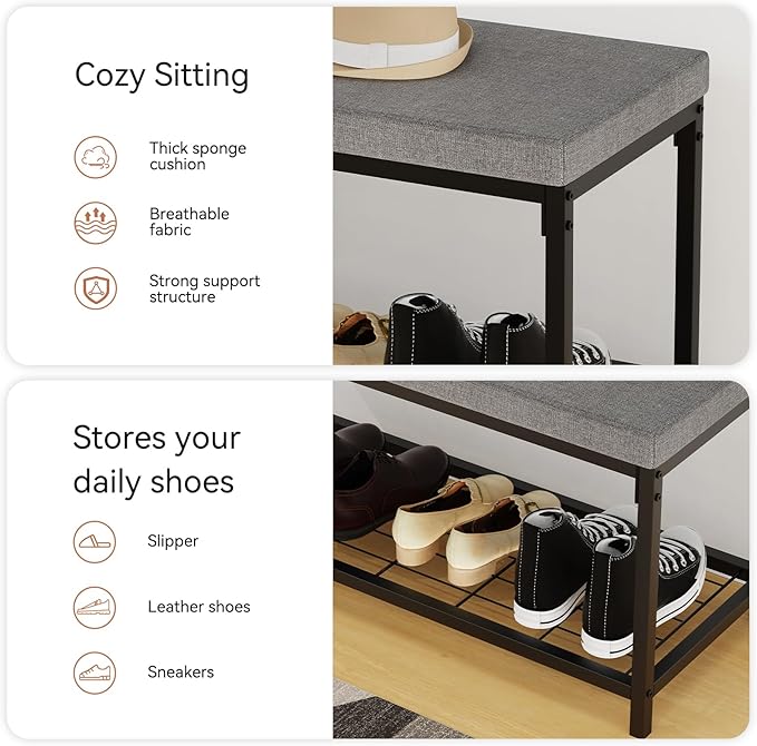 Shoe Bench, Entryway Bench - Image 6