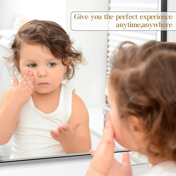 30×30 Black Bathroom Mirror, Rectangular Bathroom Vanity Mirror - Image 4