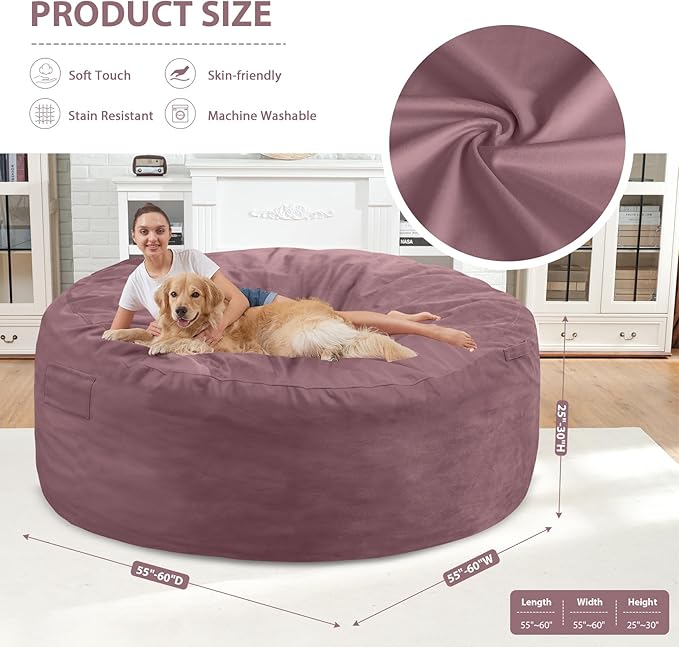 6FT Bean Bag Chair, Large Bean Bag Chairs - Image 2