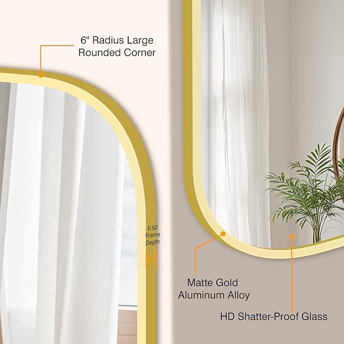 Bathroom Mirrors for Over Sink, 28x40 Gold Vanity Mirror for Bathroom Sink - Image 3