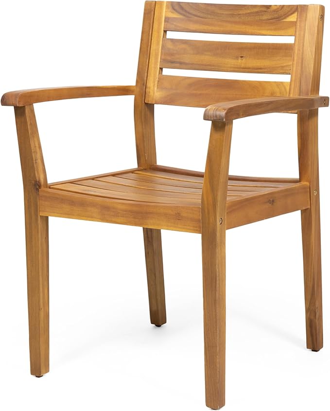 Merax Acacia Wood Dining Chairs Set of 2, Stamford Outdoor Acacia Wood Dining - Image 3