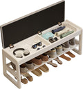 Shoe Rack Bench with Cushion, 2 Tiers Shoe Bench with Flip-Top Storage by AQIMUELE-Solidwoodfurniture