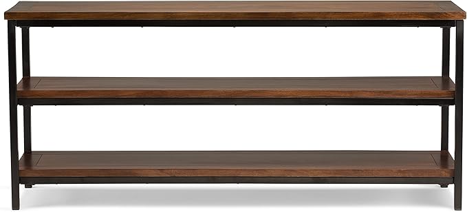 SIMPLIHOME Skyler SOLID MANGO WOOD 60 inch Wide Industrial TV Media Stand in - Image 3